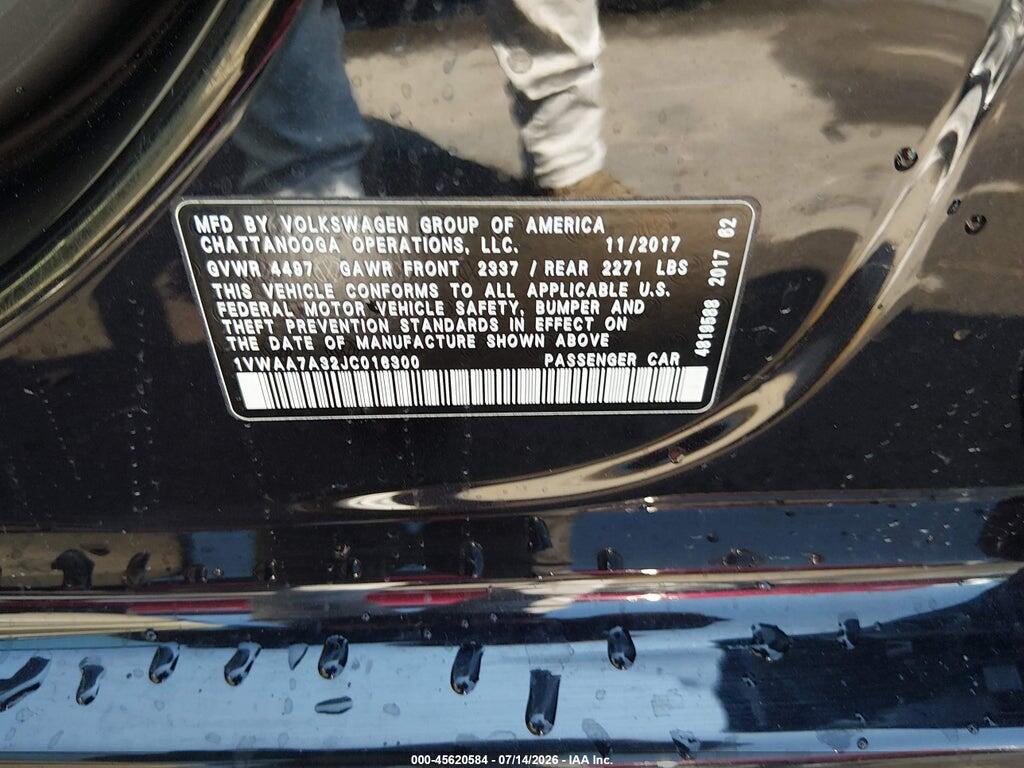 1VWAA7A32JC016300 2018 VOLKSWAGEN PASSAT photo no. 9