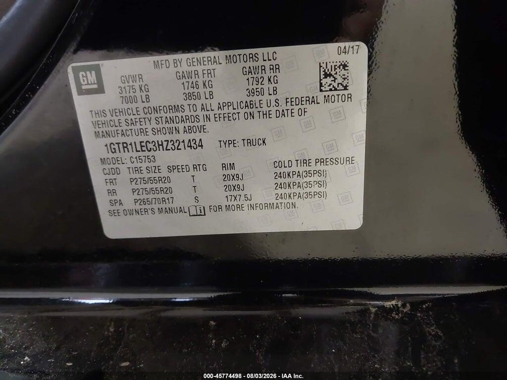 1GTR1LEC3HZ321434 2017 GMC SIERRA 1500 photo no. 9