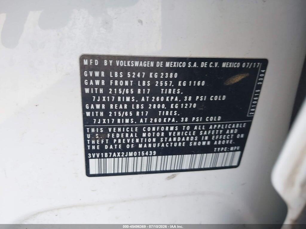 3VV1B7AX2JM015439 2018 VOLKSWAGEN TIGUAN photo no. 9