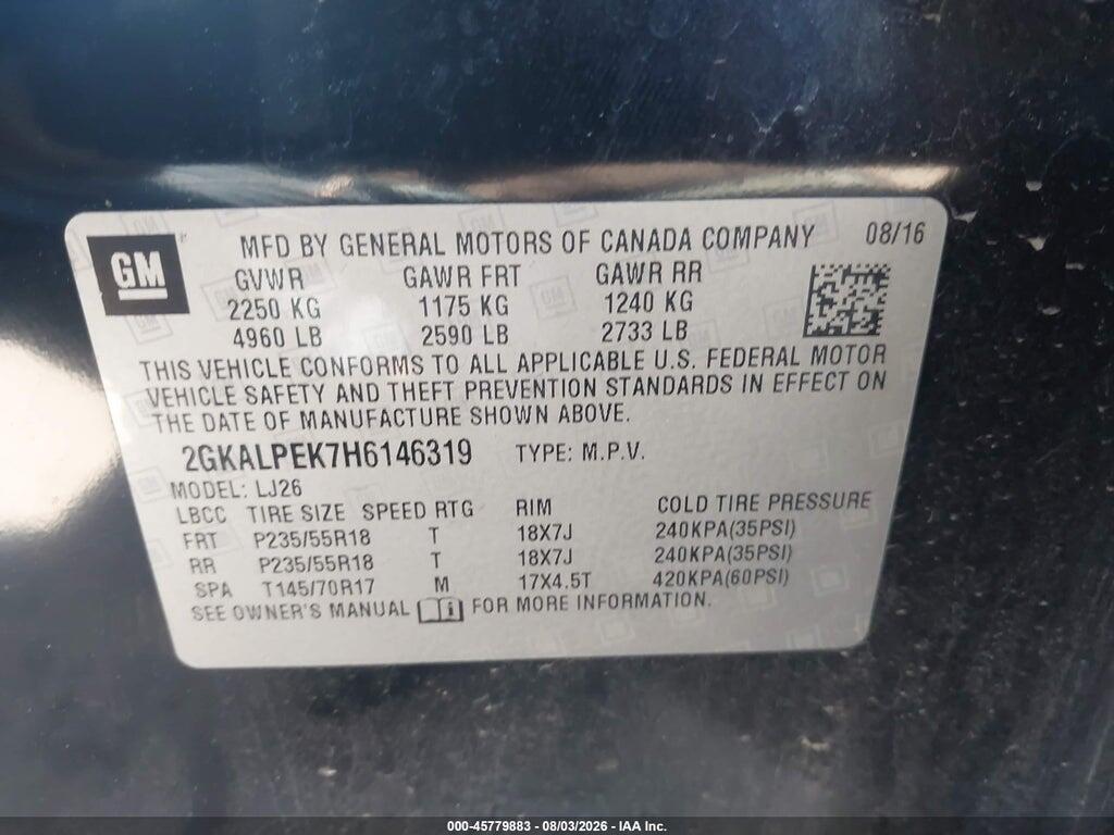 2GKALPEK7H6146319 2017 GMC TERRAIN photo no. 9