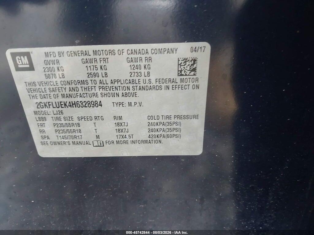 2GKFLUEK4H6328984 2017 GMC TERRAIN photo no. 9