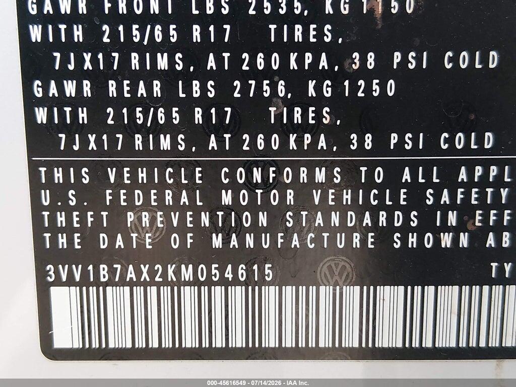 3VV1B7AX2KM054615 2019 VOLKSWAGEN TIGUAN photo no. 9