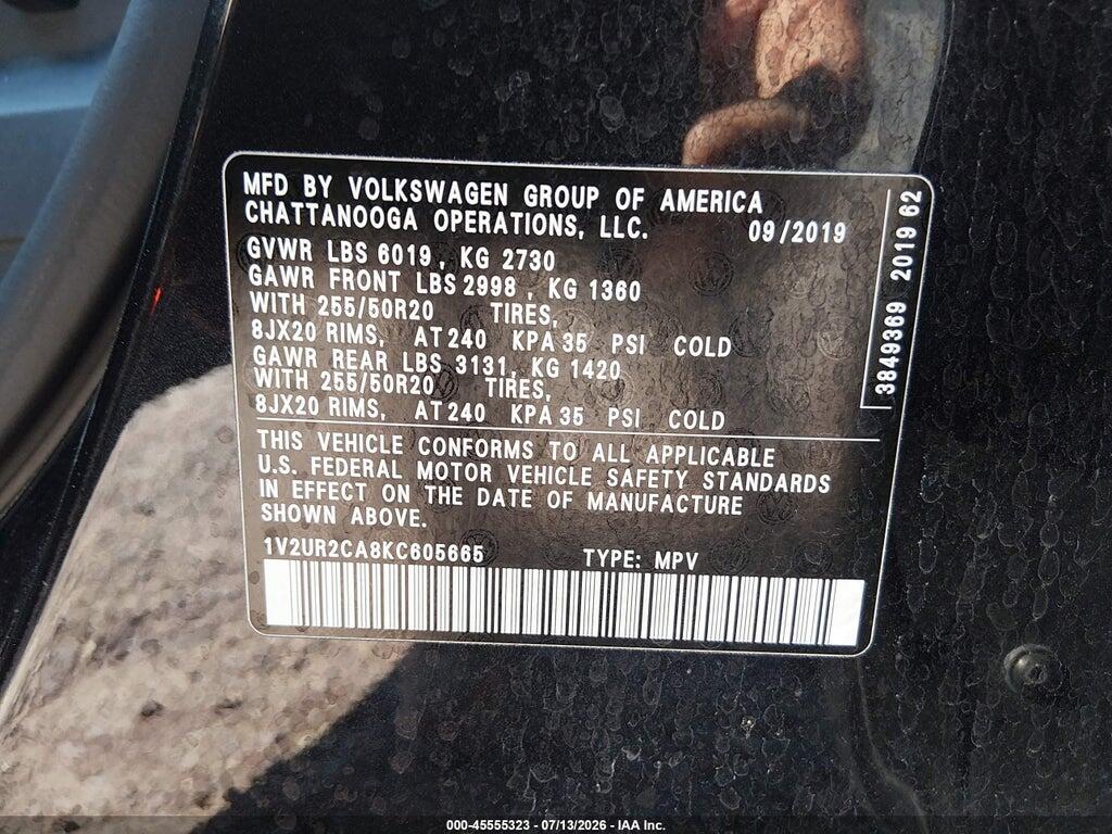 1V2UR2CA8KC605665 2019 VOLKSWAGEN ATLAS photo no. 9