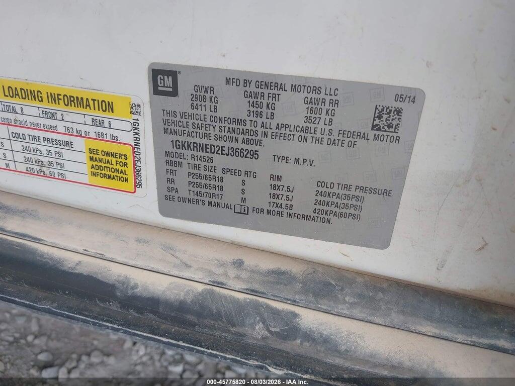 1GKKRNED2EJ366295 2014 GMC ACADIA photo no. 9
