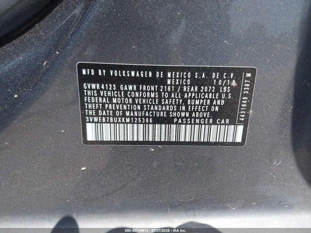 3VWEB7BUXKM125366 2019 VOLKSWAGEN JETTA photo no. 9