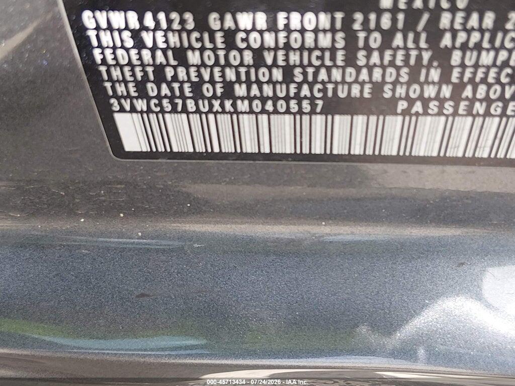 3VWC57BUXKM040557 2019 VOLKSWAGEN JETTA photo no. 9
