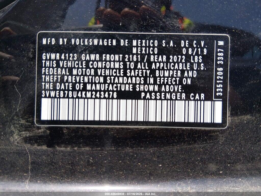 3VWEB7BU4KM243476 2019 VOLKSWAGEN JETTA photo no. 9
