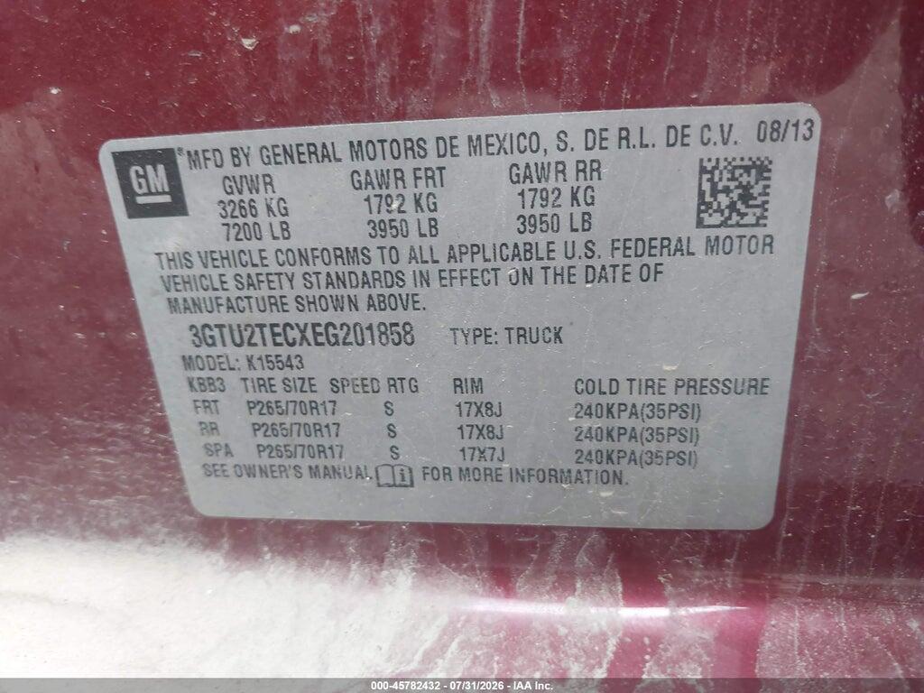 3GTU2TECXEG201858 2014 GMC SIERRA 1500 photo no. 9
