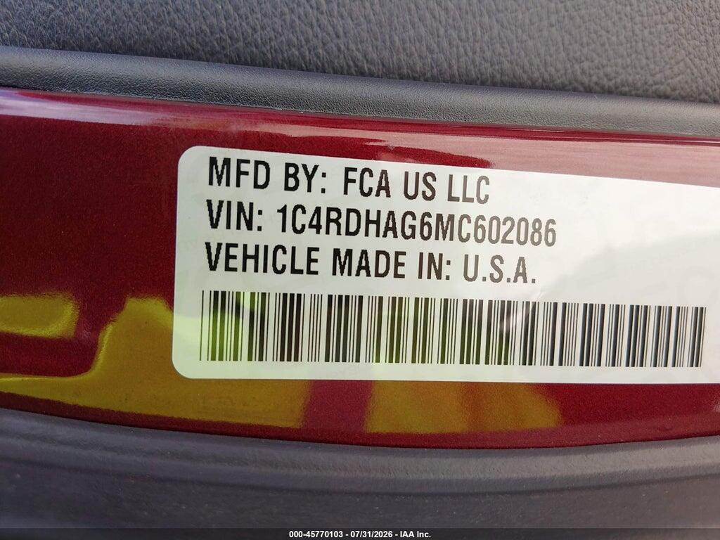 1C4RDHAG6MC602086 2021 DODGE DURANGO photo no. 9