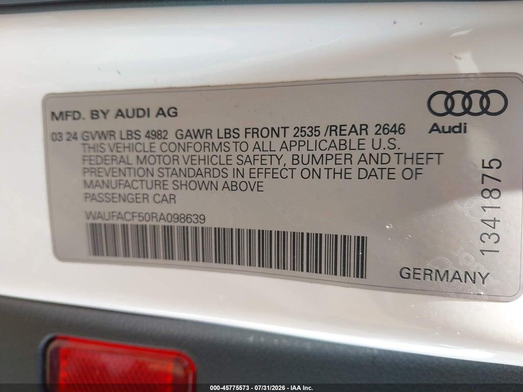 WAUFACF50RA098639 2024 AUDI A5 SPORTBACK photo no. 9