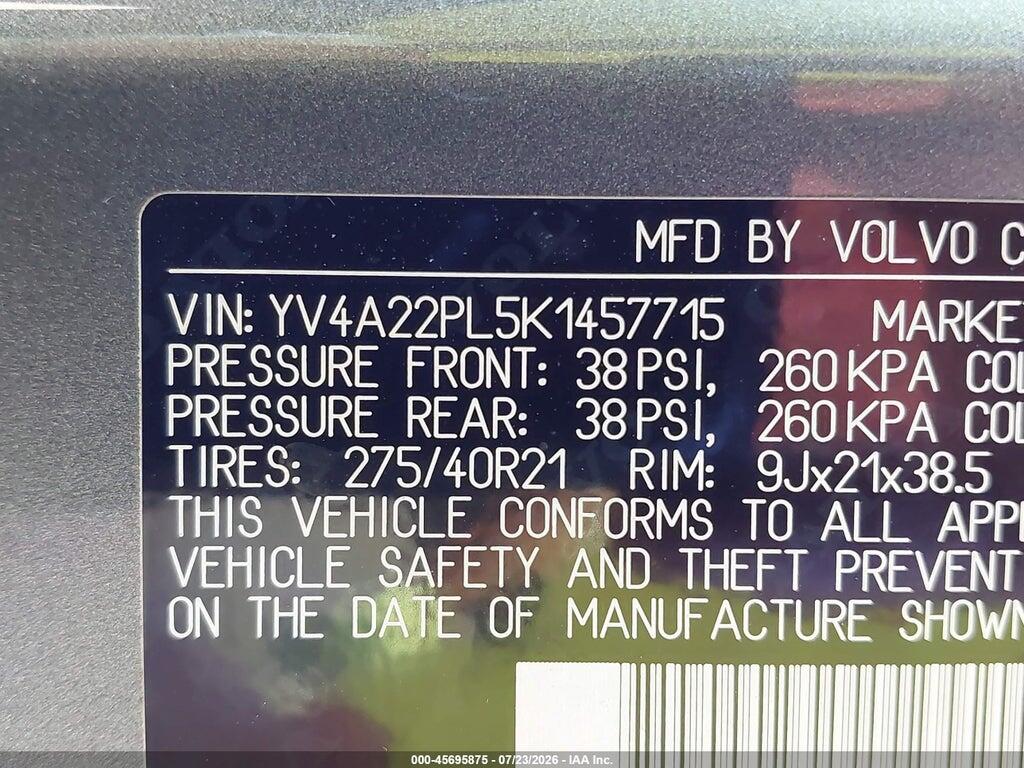 YV4A22PL5K1457715 2019 VOLVO XC90 photo no. 9