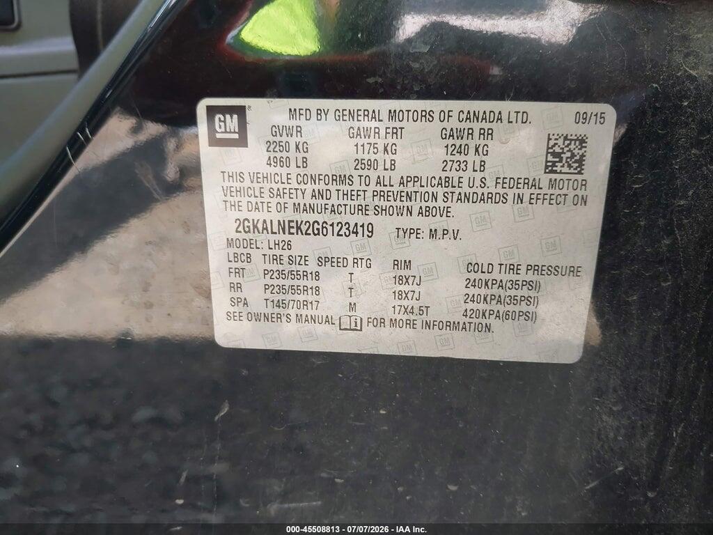 2GKALNEK2G6123419 2016 GMC TERRAIN photo no. 9