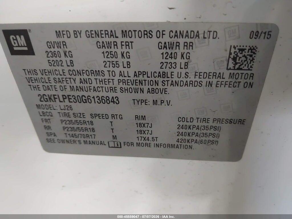 2GKFLPE30G6136843 2016 GMC TERRAIN photo no. 9