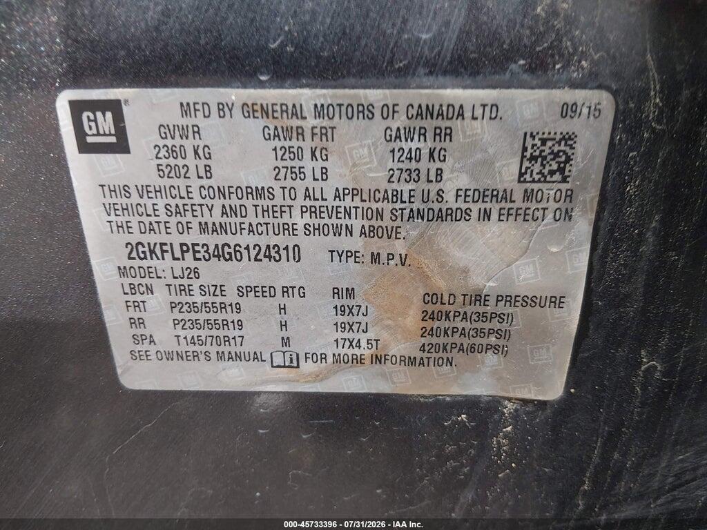 2GKFLPE34G6124310 2016 GMC TERRAIN photo no. 9