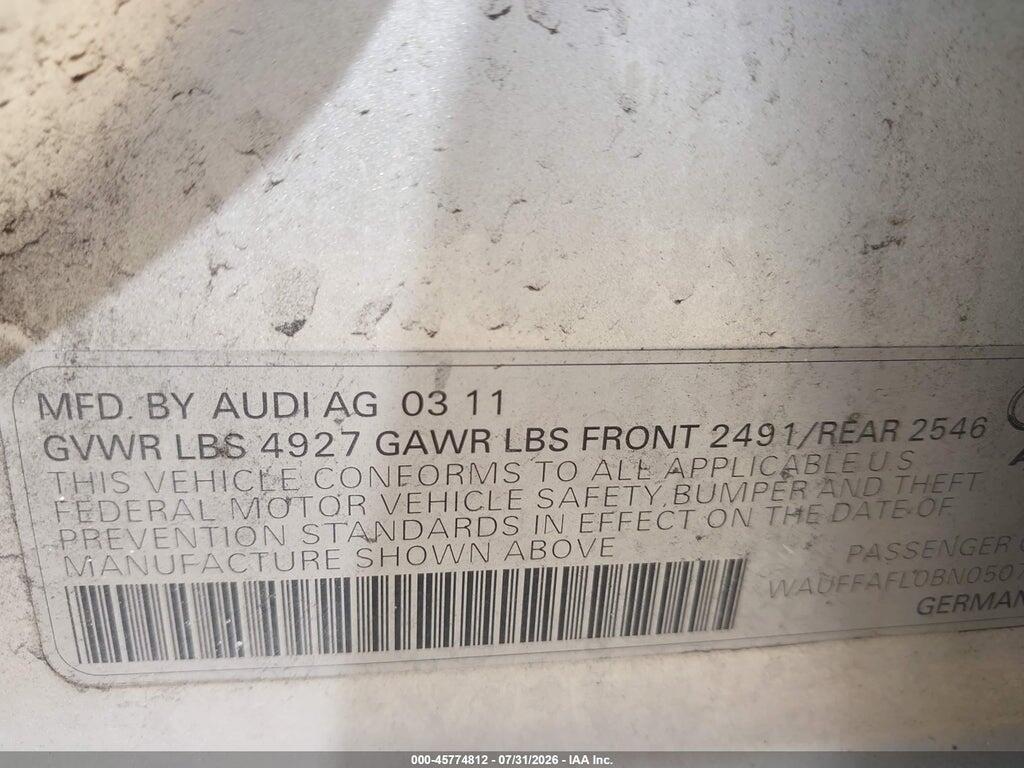 WAUFFAFL0BN050755 2011 AUDI A4 photo no. 9