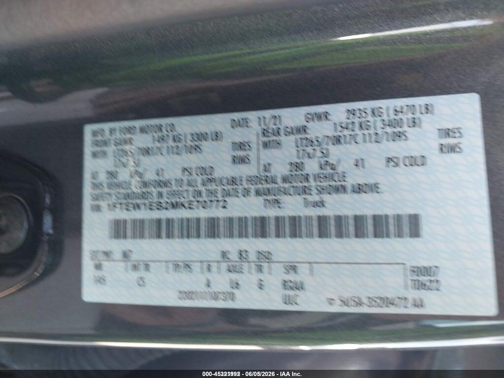 1FTEW1EB2MKE70772 2021 FORD F-150 photo no. 9