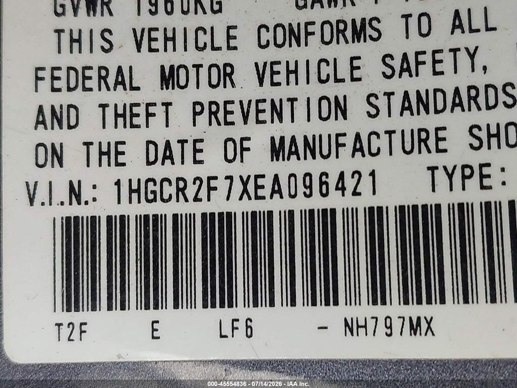 1HGCR2F7XEA096421 2014 HONDA ACCORD photo no. 9