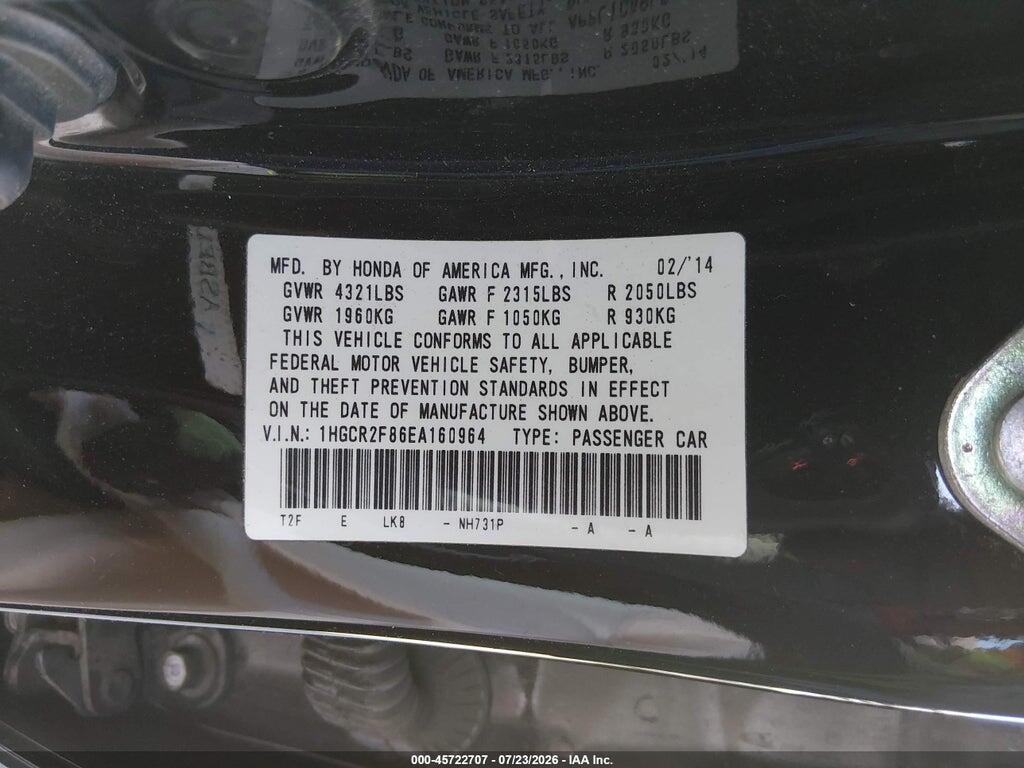 1HGCR2F86EA160964 2014 HONDA ACCORD photo no. 9