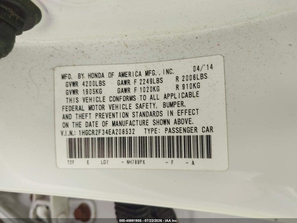 1HGCR2F34EA208532 2014 HONDA ACCORD photo no. 9