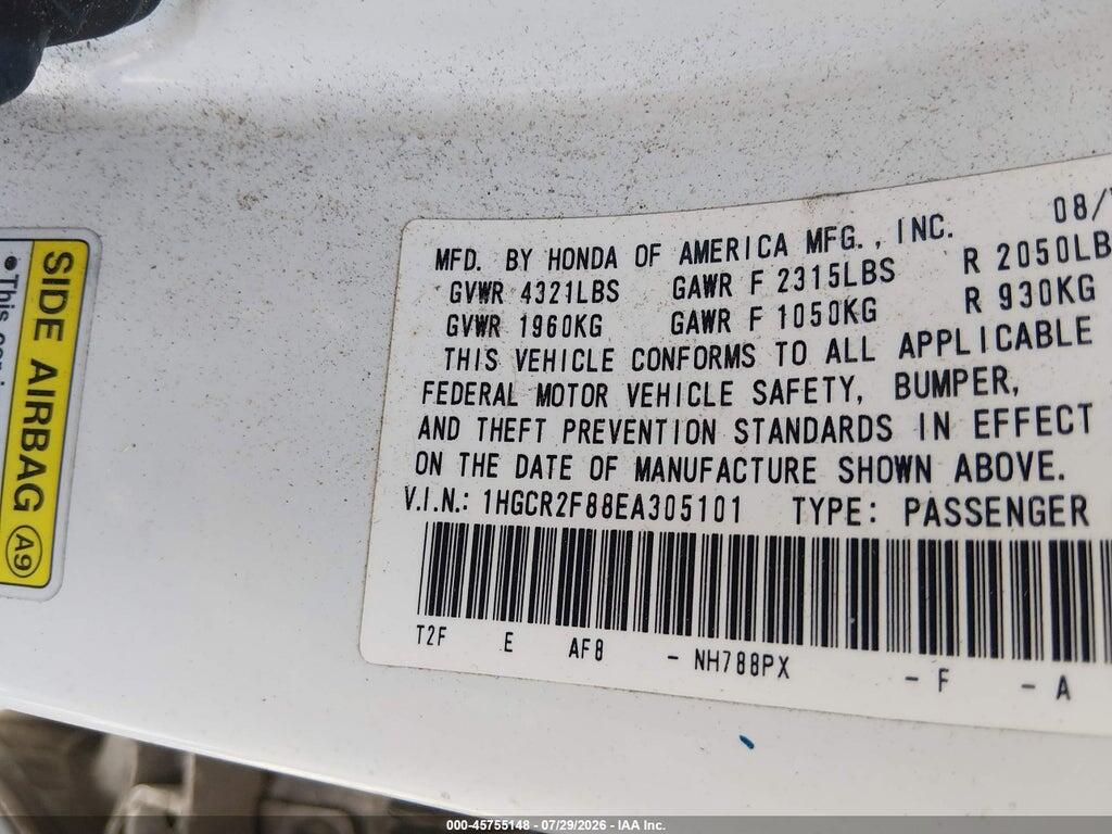1HGCR2F88EA305101 2014 HONDA ACCORD photo no. 9