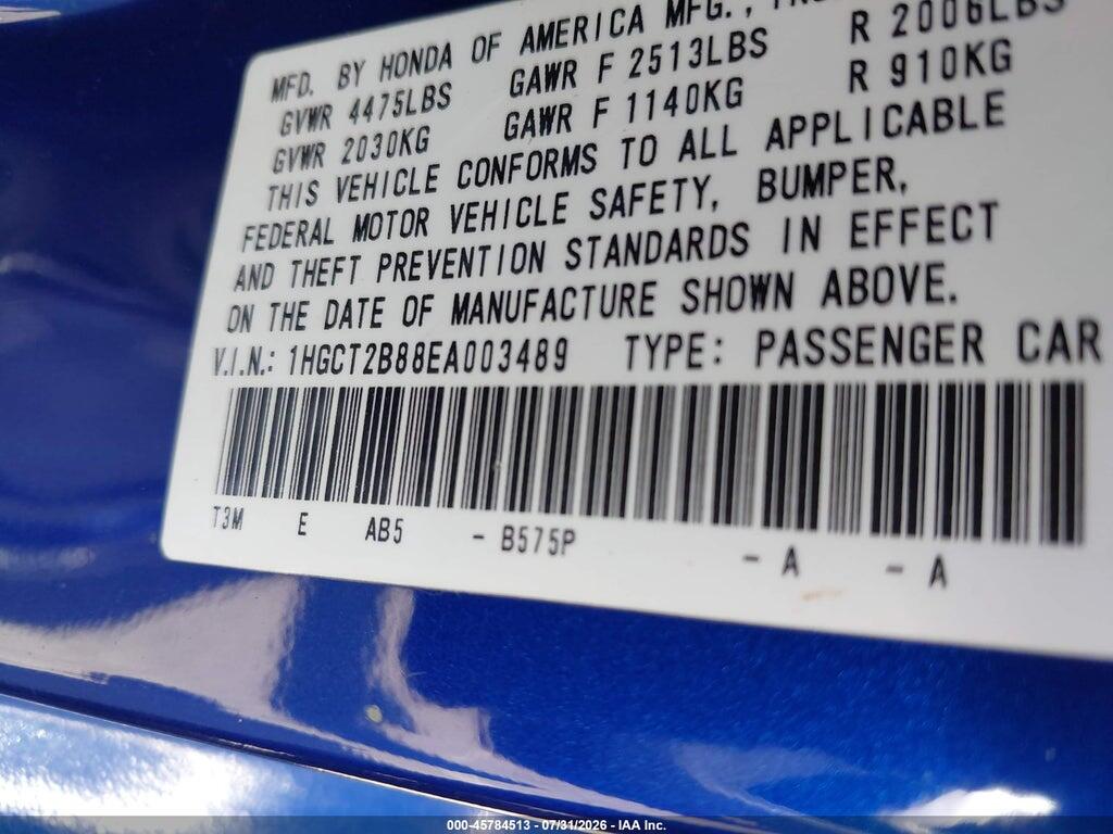 1HGCT2B88EA003489 2014 HONDA ACCORD photo no. 9