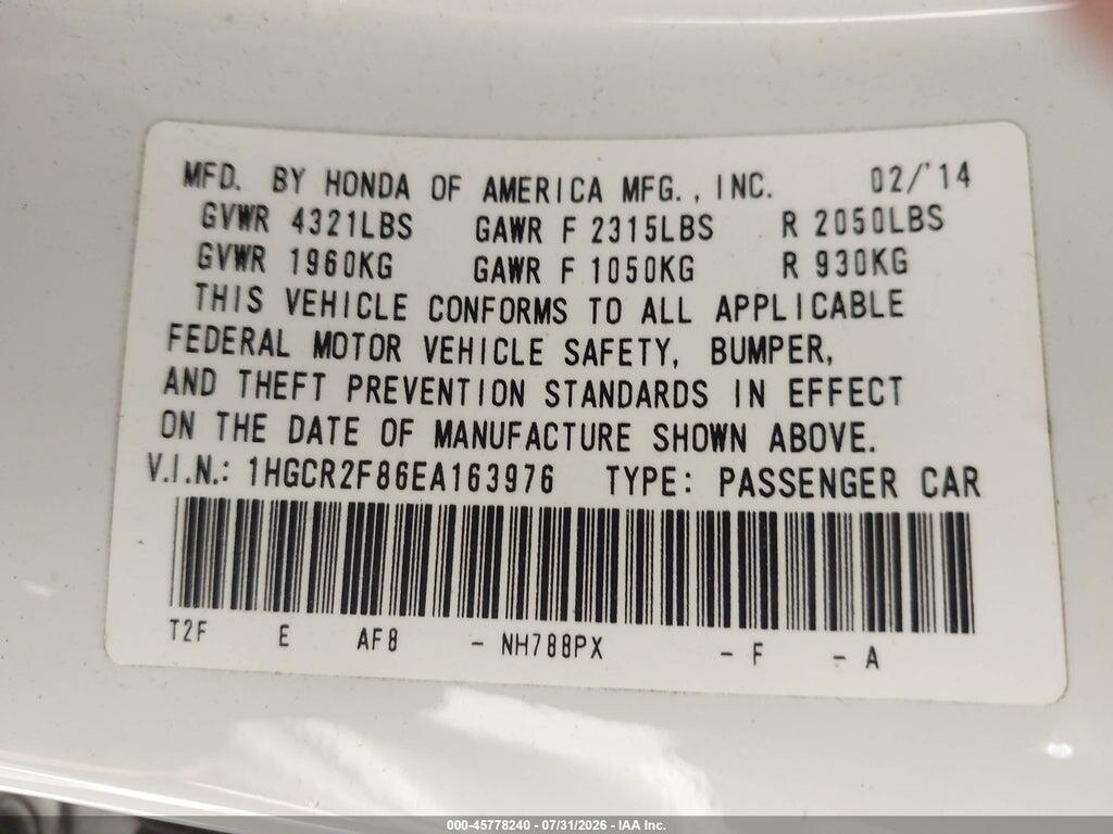 1HGCR2F86EA163976 2014 HONDA ACCORD photo no. 9