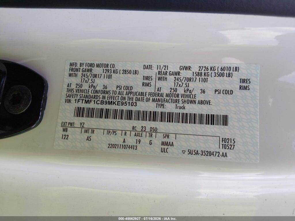 1FTMF1CB9MKE95103 2021 FORD F-150 photo no. 4