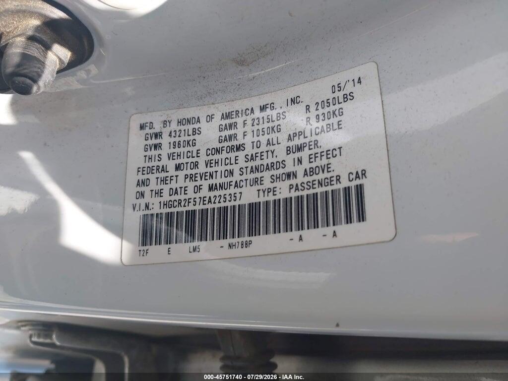 1HGCR2F57EA225357 2014 HONDA ACCORD photo no. 9