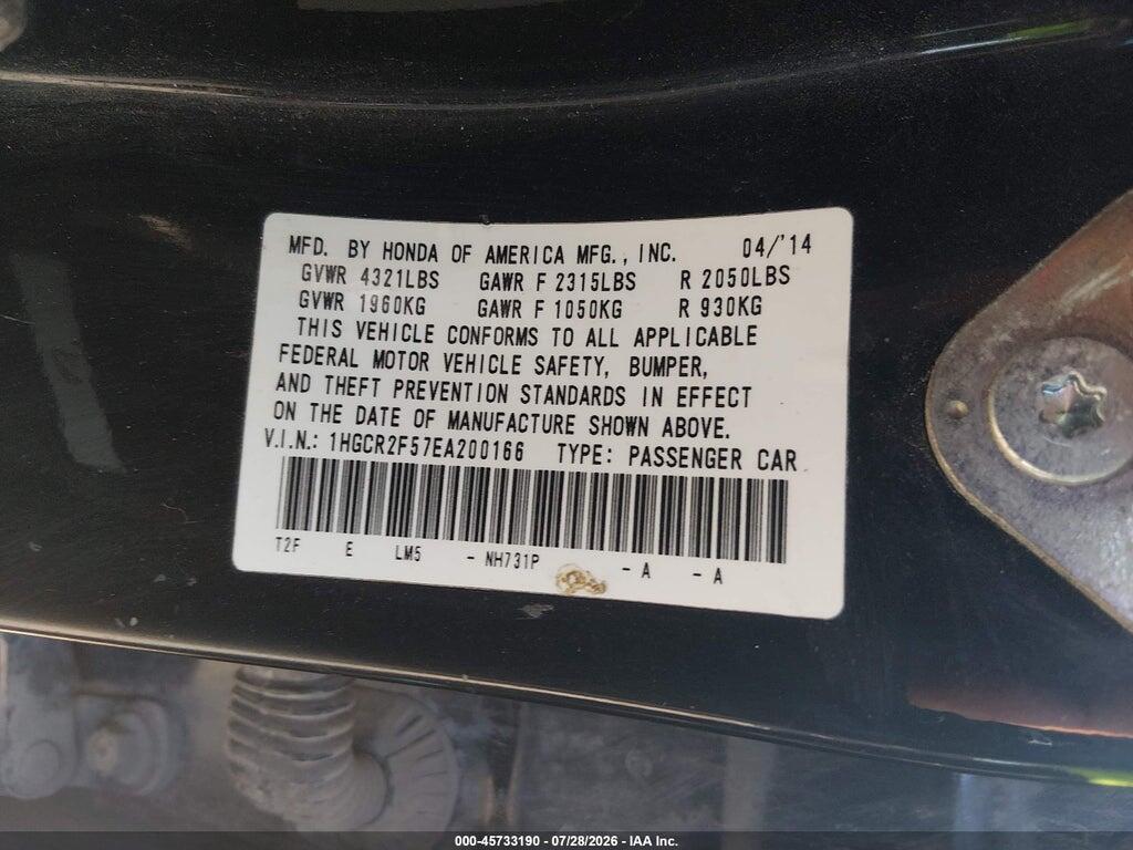 1HGCR2F57EA200166 2014 HONDA ACCORD photo no. 9