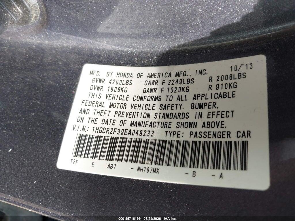 1HGCR2F39EA049233 2014 HONDA ACCORD photo no. 9