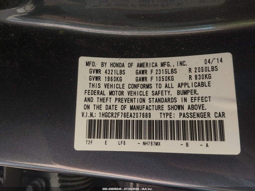 1HGCR2F76EA207689 2014 HONDA ACCORD photo no. 9