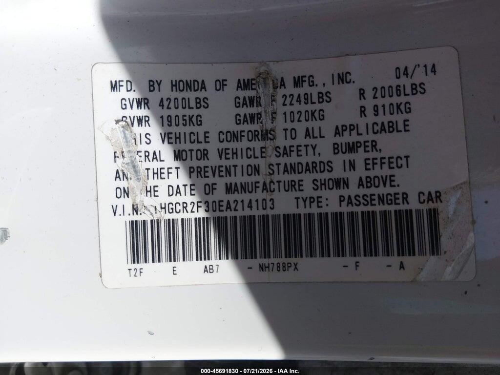 1HGCR2F30EA214103 2014 HONDA ACCORD photo no. 9