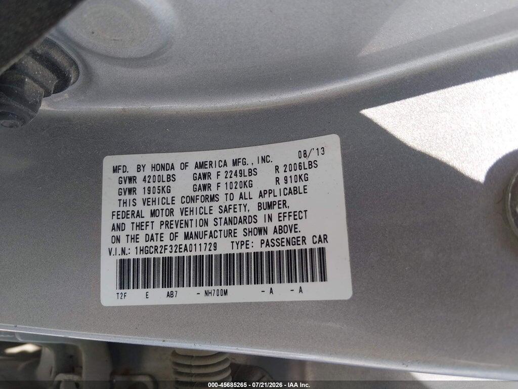 1HGCR2F32EA011729 2014 HONDA ACCORD photo no. 9