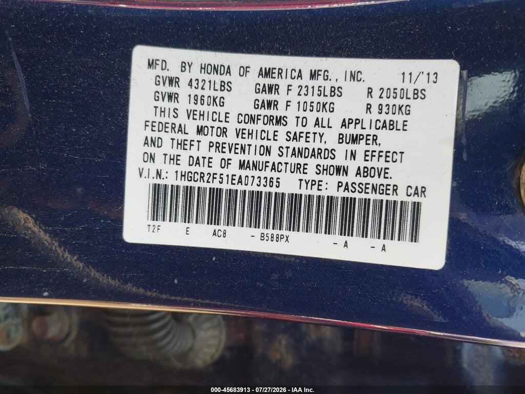 1HGCR2F51EA073365 2014 HONDA ACCORD photo no. 9