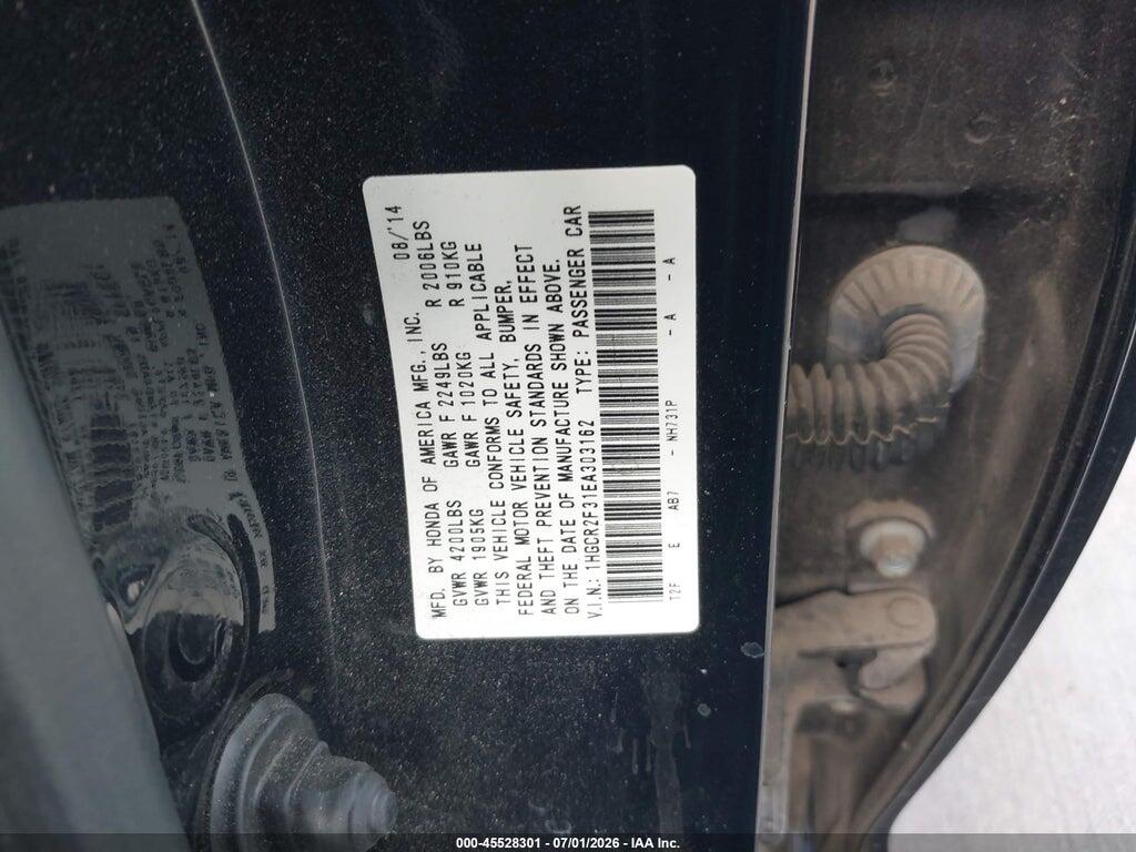 1HGCR2F31EA303162 2014 HONDA ACCORD photo no. 9