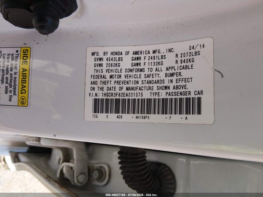 1HGCR3F82EA031075 2014 HONDA ACCORD photo no. 9