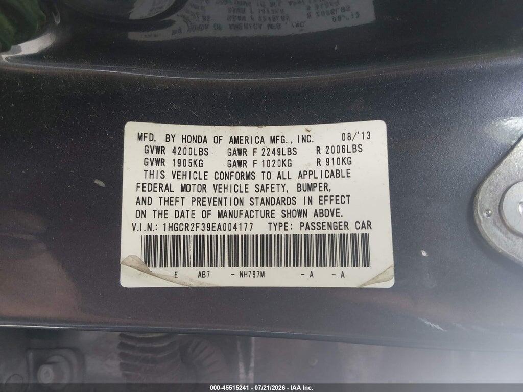 1HGCR2F39EA004177 2014 HONDA ACCORD photo no. 9