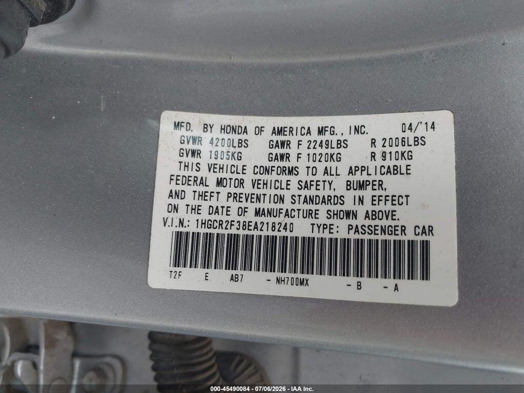 1HGCR2F38EA218240 2014 HONDA ACCORD photo no. 9