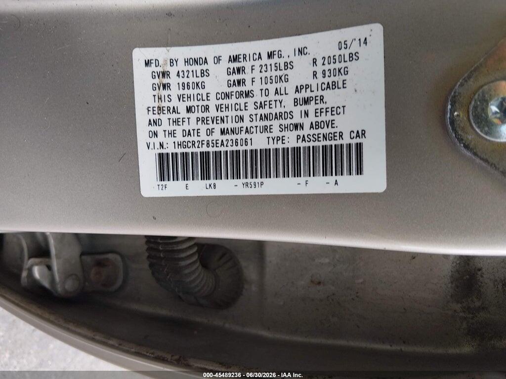 1HGCR2F85EA236061 2014 HONDA ACCORD photo no. 9