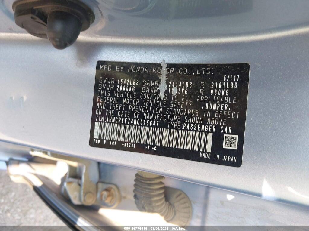 JHMCR6F74HC025647 2017 HONDA ACCORD HYBRID photo no. 9