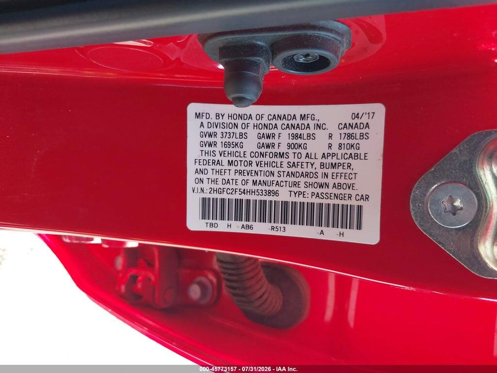 2HGFC2F54HH533896 2017 HONDA CIVIC photo no. 9