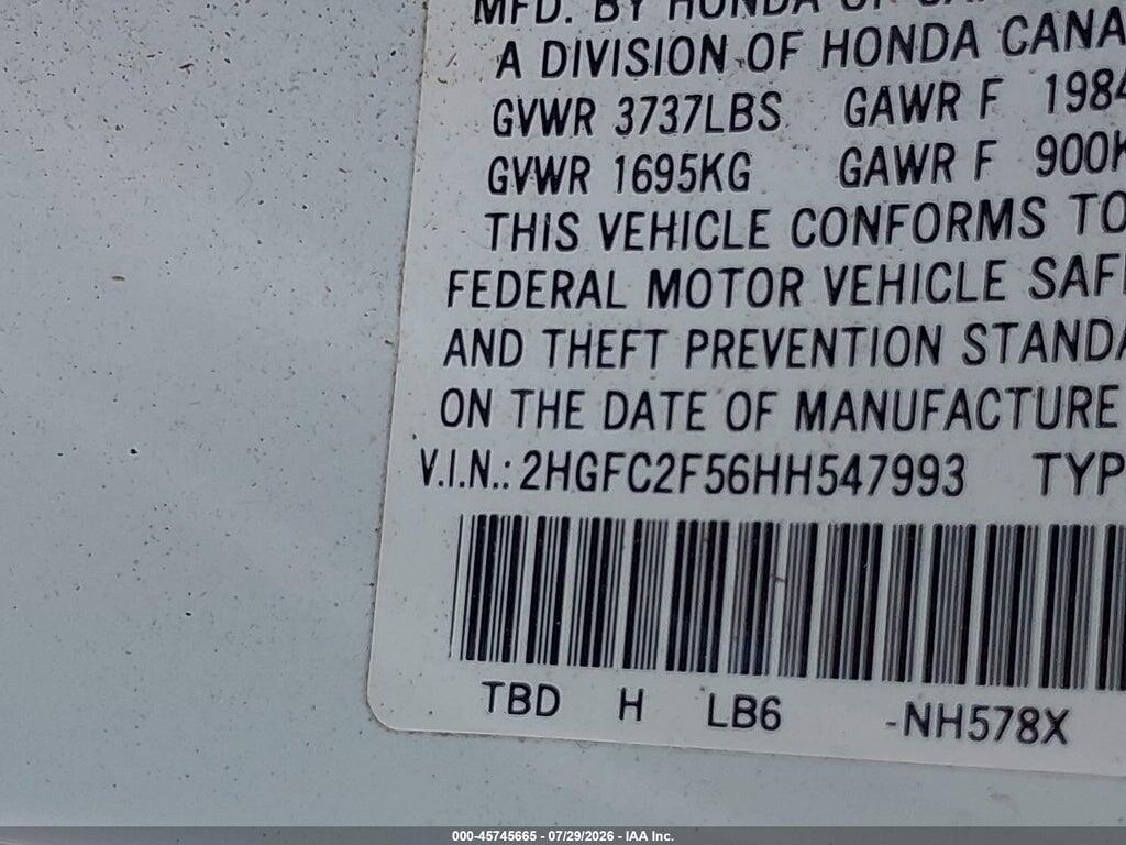 2HGFC2F56HH547993 2017 HONDA CIVIC photo no. 9