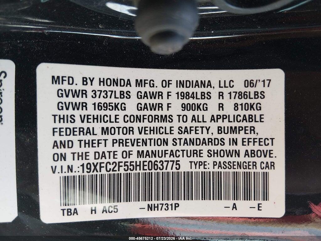 19XFC2F55HE063775 2017 HONDA CIVIC photo no. 6