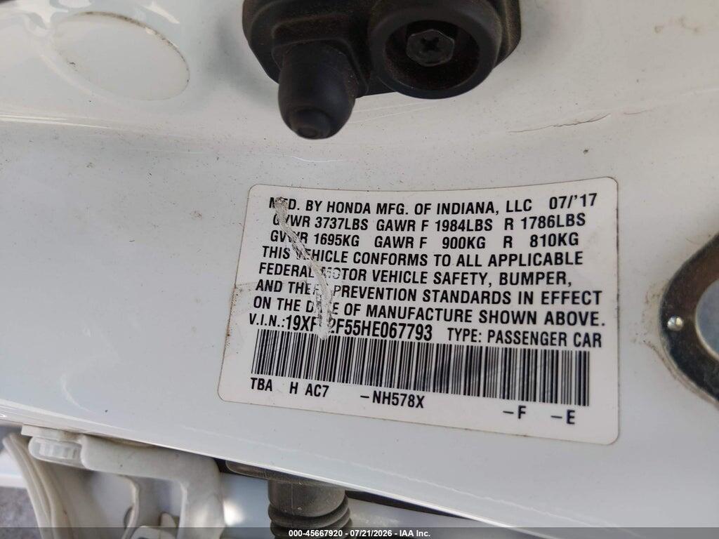 19XFC2F55HE067793 2017 HONDA CIVIC photo no. 9