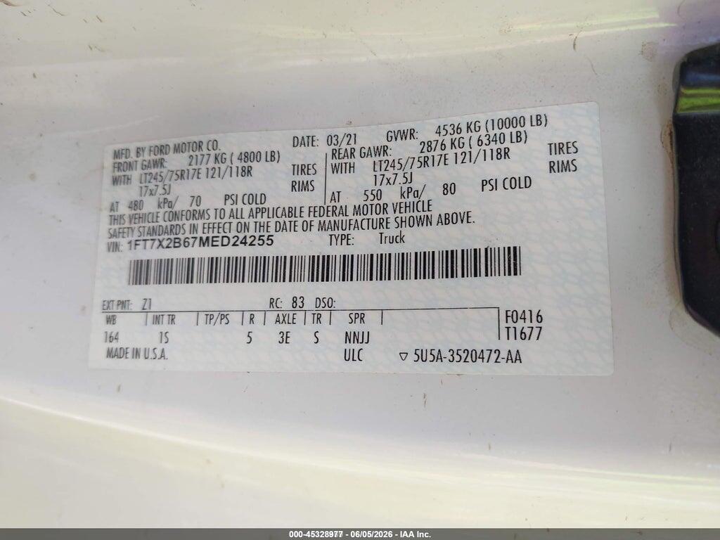 1FT7X2B67MED24255 2021 FORD F-250 photo no. 9
