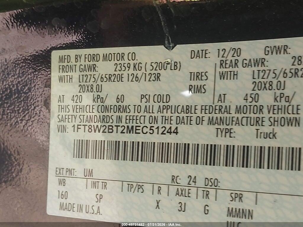 1FT8W2BT2MEC51244 2021 FORD F-250 photo no. 8