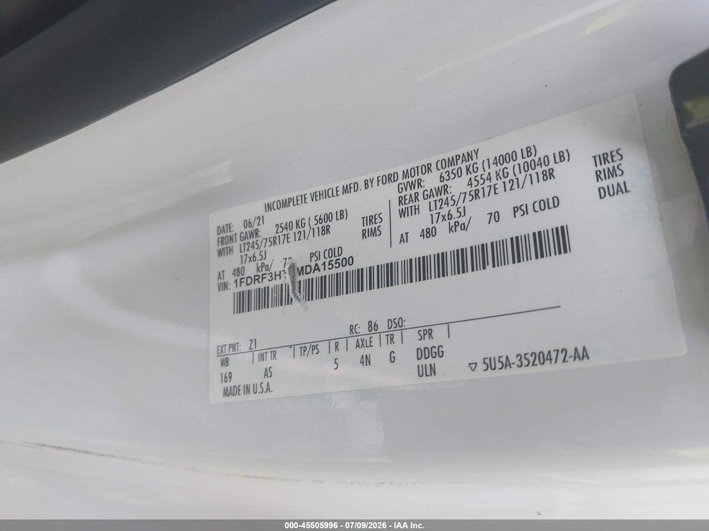 1FDRF3HT5MDA15500 2021 FORD F-350 CHASSIS photo no. 8