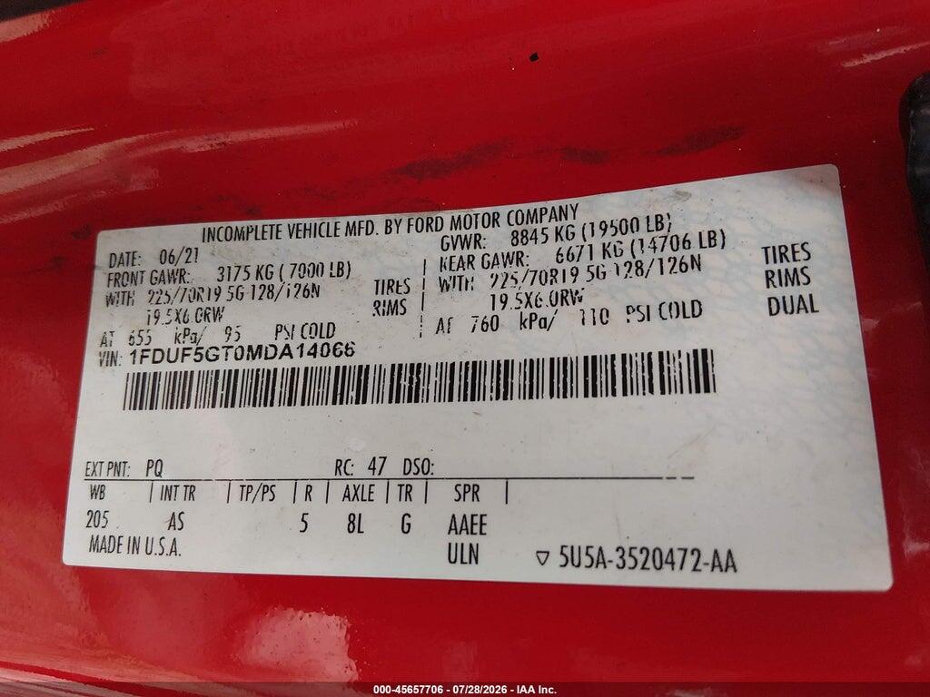 1FDUF5GT0MDA14066 2021 FORD F550 photo no. 9
