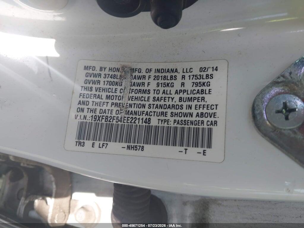 19XFB2F54EE221148 2014 HONDA CIVIC photo no. 9