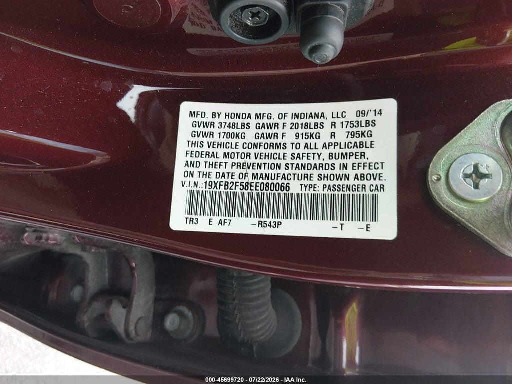 19XFB2F58EE080066 2014 HONDA CIVIC photo no. 9